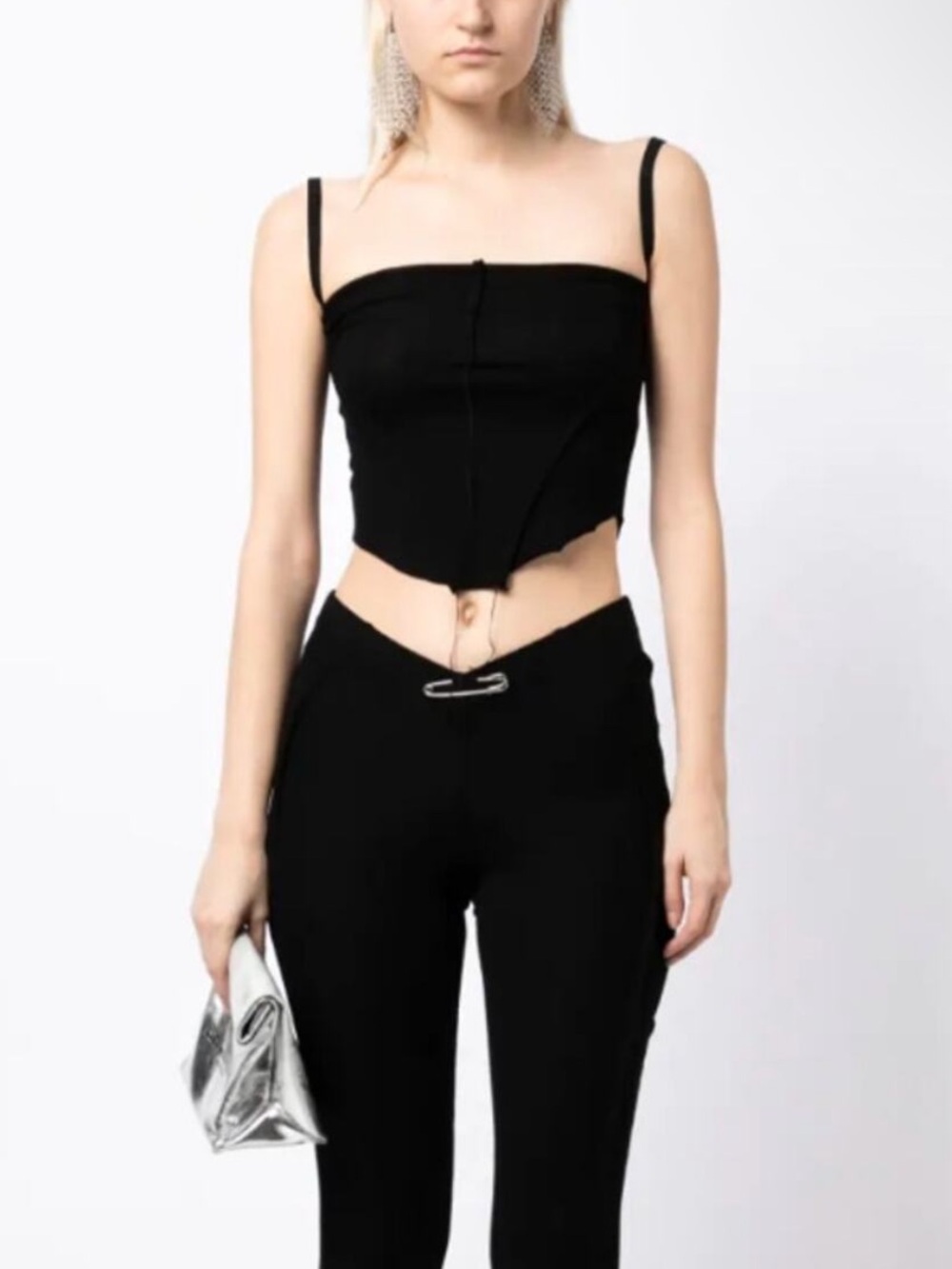 SAMI MIRO VINTAGE V-Cut Tank Top Women’s Size Medium In Black